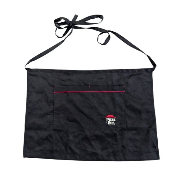 Pizza Hut Black Waist Apron Pockets Waist Half Uniform Employee Server Host Cook - Picture 1 of 5